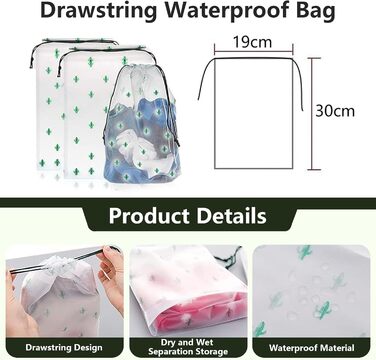 Органайзер для валізи 12 шт. - Набір водонепроникних кубиків для подорожей, сімейних поїздок та зберігання вдома (Морська блакить)