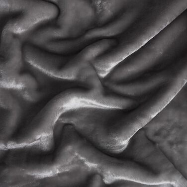 Теплий пухнастий плед DREAMSCENE з штучного хутра, антрацит, 200 x 240 см