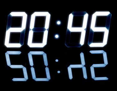 Lunartec Digital Clock Wall: Digital Jumbo LED Table & Wall Clock, 3D, Alarm Clock, Dimmable, 28 cm (Digital Clock for Placement, 3D Clock, Illuminated)