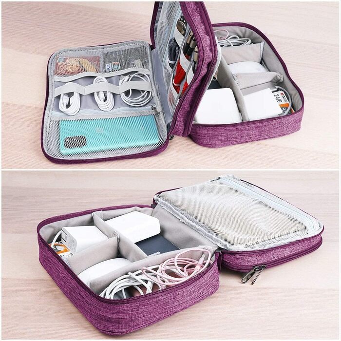 OliviaLiving Electronic Organizer, Jelly Comb Electronic Accessories Cable Organizer Bag Waterproof Travel Cable Storage Bag for Charging Cables Power Bank iPad