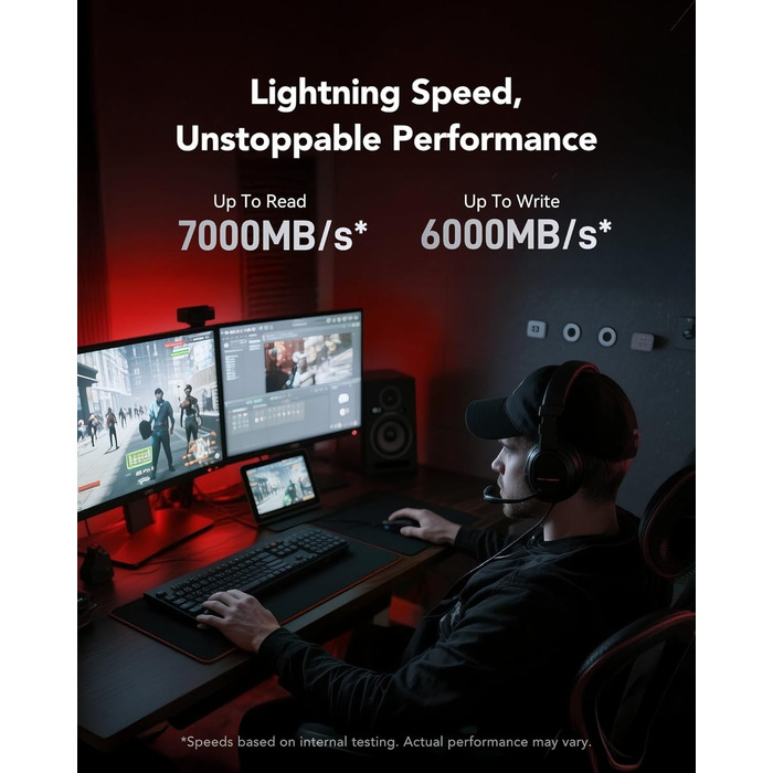 Lexar SSD M.2 2280 PCIe Gen4x4 NVMe 1.4: Внутрішній SSD для PS5, PC, 4TB (з радіатором)