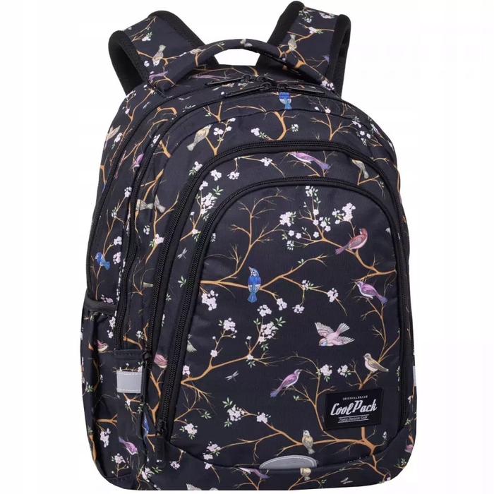 Підлітковий шкільний рюкзак CoolPack Drafter 28 л Vilnius, чорний у квітку