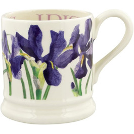 Emma Bridgewater Large Mug 1/2 Pint, Ceramic Coffee Cup Large - Stoneware Mug, Cappuccino, Latte, Coffee, Tea Cup - Beautiful Mugs, Birthday Gift - Blue Iris Coffee Mug