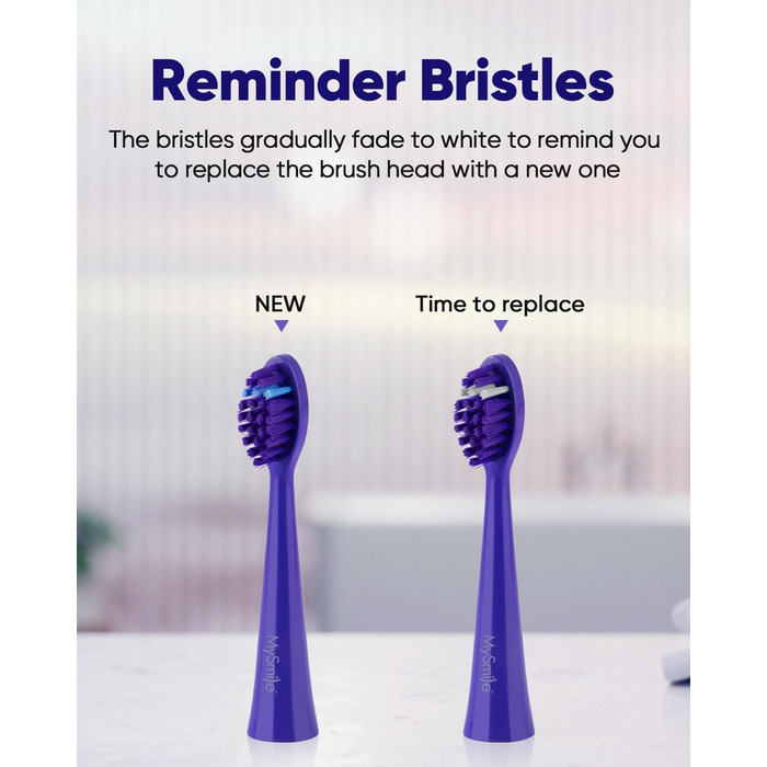 MySmile DY156 Електрична зубна щітка для дорослих, акумуляторна звукова зубна щітка, портативна з 3 насадками, таймер 2 хвилини, 5 режимів, 45000 VPM, 60 днів від заряду, блакитна, 1 шт.
