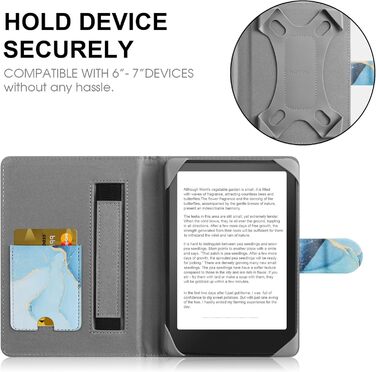 Чохол для електронних книг Pocketbook, Tolino, Sony, Kindle, Kobo. Шкіряний чохол Dali Blue, сумісний з 6.8'', 7''