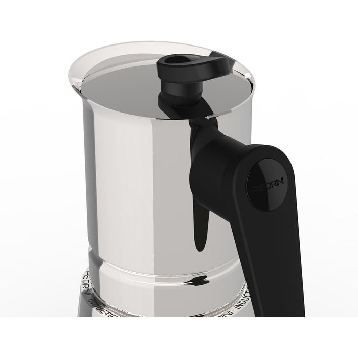 Steelmoka, Patented Moka Espresso Machine for Cooktops including Induction, 2-Cup Capacity, Silver Color, Stainless Steel Coffee Maker, Dimensions 12 x 9 x 15.5 cm