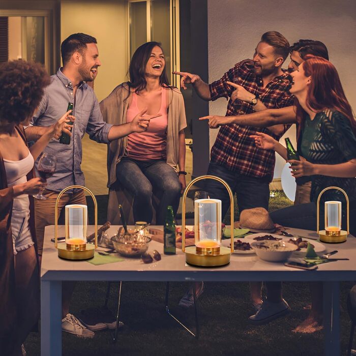 Світлодіодна настільна лампа з димером, акумуляторна, сенсорна, 3 режими світла, золота. Портативна кришталева лампа для дому та вулиці з USB-C