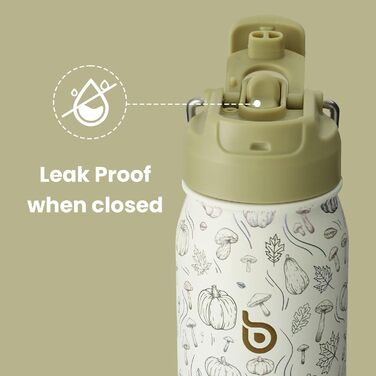 BOTTLE BOTTLE Stainless Steel Water Bottle 24oz (709ml) with Straw Handle and Pill Compartment for Outdoor School, Insulated Sports Bottle (Pumpkin)