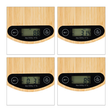 Relaxdays Digital Kitchen Scale with Bamboo