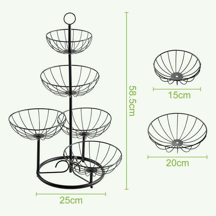 Багатоярусна підставка для фруктів та овочів - металева етажерка для кухні