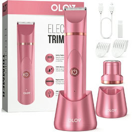 Електричний жіночий епілятор для тіла та обличчя, для інтимної зони, мокрий/сухий, з USB-зарядкою, рожевий