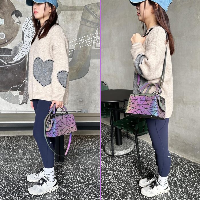 Геометричний гаманець жіночий світловідбиваючий, сумка через плече голографічна Geometrisches Portemonnaie (Cb-05)