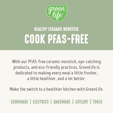Набір посуду GreenLife 8 предметів з керамічного покриття, індукційний, нетоксичний, без PFAS, каструлі та сковороди, придатний для миття в посудомийній машині, середній, салатовий зелений