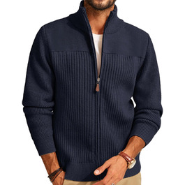 Кардиган чоловічий PJ PAUL JONES з блискавкою та стійким коміром, колір: темно-синій, розмір M