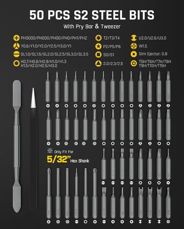 Набір викруток прецизійних Fanttik E2 Ultra 50 в 1 для ремонту iPhone, ноутбуків, годинників, окулярів (червоний)