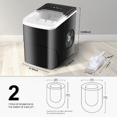 Льодогенератор побутовий Eiswürfelmaschine 12 кг/24 год, компактний, портативний для дому/кухні/бару