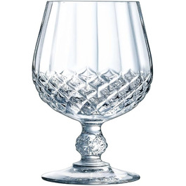 Cristal d'Arques Paris Longchamp - Cognac glasses 320 ml - Set of 6 - made of Kwarx - reinforced packaging - Shine, transparency and high resistance, Clear