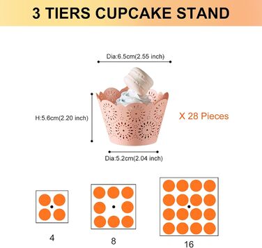 Підставка для тортів на 4 яруси, велика кругла з акрилу 30,5 см, прозора, для вечірки, дня народження, дитячого свята