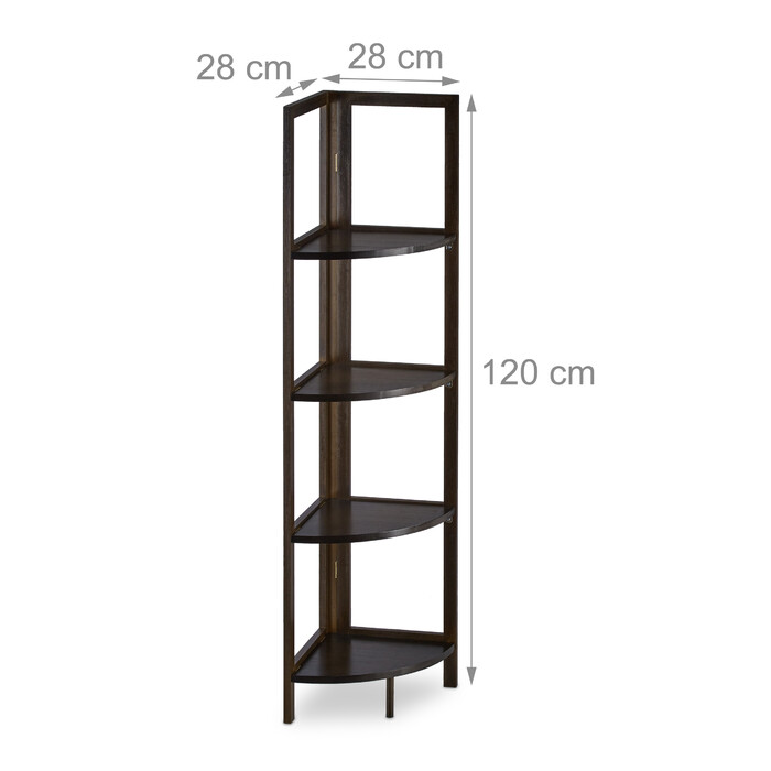 Relaxdays Bamboo Corner Shelf with 4 Shelves