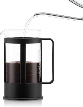 Bodum Kenya Френч-прес для кави - 1л, 8 чашок, з боросилікатного скла та нержавіючої сталі, миється в посудомийній машині, Made in Portugal, чорний