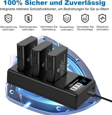 Акумулятор EN-EL14 1300mAh та USB LED зарядний пристрій для Nikon D3100, D3200, D3300, D3500, D5100, D5200, D5300, D5500, D5600, Coolpix P7000, P7100, P7200, P7700, P7800 (2 шт.)