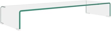 Підставка для монітора та телевізора vidaXL, скляна, прозора, 90x30x13 см
