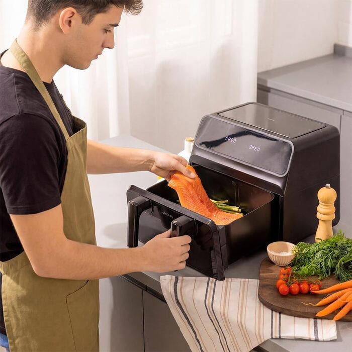 Фритюрниця Cecotec Cecofry Advance 9000 Window 9л, 2200 Вт, подвійна зона, з оглядовим вікном, чорна