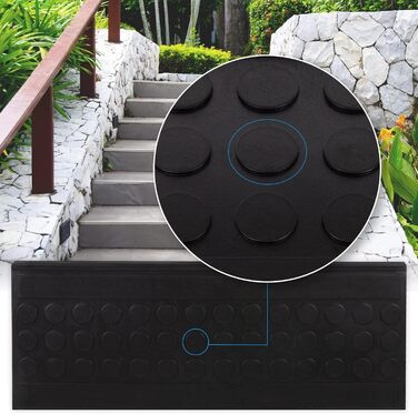 Rubber Threshold Mats with Beveled Edge - Non-Slip, Indoor/Outdoor - 5 Piece Set