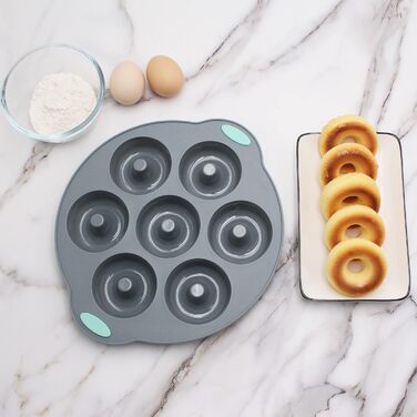 Encounter 31-Piece Silicone Baking Molds Set – 7 Silicone Baking Molds, 24 Muffin Donut Forms, Non-Stick Coated with Metal-Reinforced Frame, Increased Strength, Light Gray