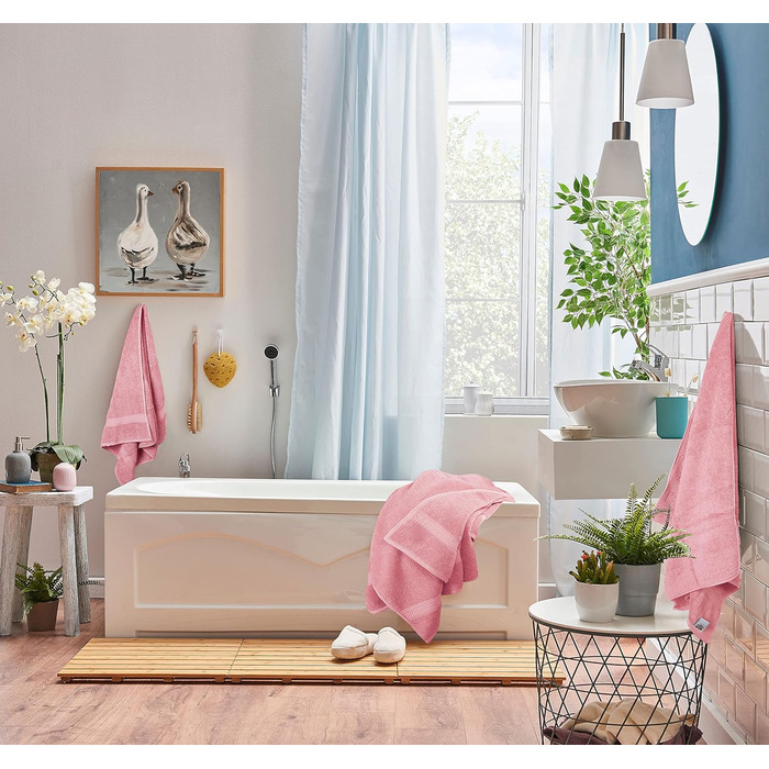 Utopia Towels 8-Piece Premium Towel Set, 2 Bath Towels, 2 Hand Towels, and 4 Washcloths, 600 g/m², 100% Ring-Spun Cotton, Fitness Studio, Hotel, and Spa (Dusty Rose)