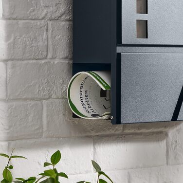 Поштовий ящик настінний SONGMICS з оглядовим вікном, замок, ключі, срібно-антрацитовий GMB053G01