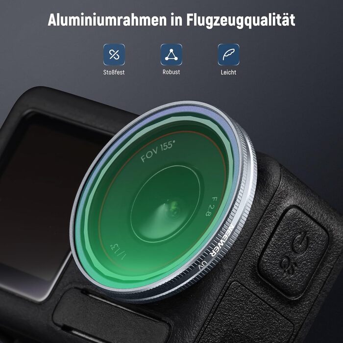 Набір фільтрів ND NEEWER для DJI Osmo Action 3/4/5 Pro (6 шт.): ND8, ND16, ND32, ND64, ND1000, CPL. Фільтри з багатошарового оптичного скла HD, сумісні з камерами дії.