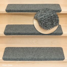 Ступінчасті килимки Ramon® MW прямокутної форми, сірі, 15 шт. - з міцним пластиковим кутом