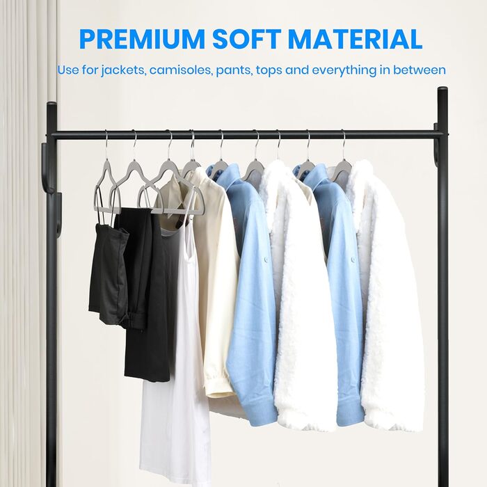 Плечики для одягу YSSOA, 50 шт., з антиковзаючою поверхнею, обертовий гачок 360°, стандартні, білі