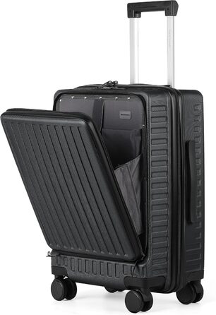 Валіза ручної поклажі TANTOMI з відділенням для ноутбука, 50 см, жорсткий корпус ABS, 4 колеса, TSA-замок (Світло-темнозелений, 41 л)