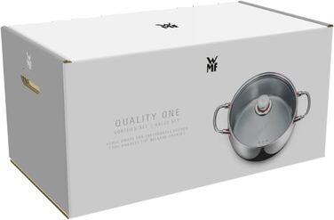 Каструля з ручкою WMF Quality One 16 см без кришки, 1,7 л, каструля для молока, каструля з нержавіючої сталі Cromargan, полірована, без покриття, для індукційних плит