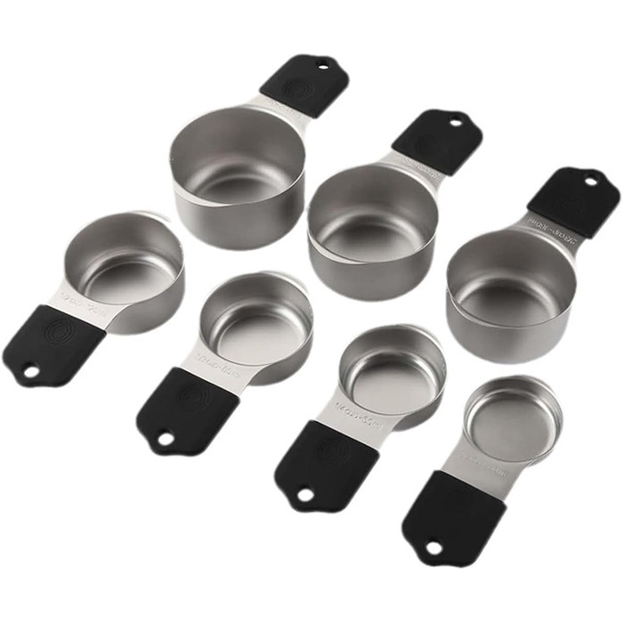 15-Piece Measuring Cup and Spoon Set, 7 Stackable Stainless Steel Measuring Cups, 8 Double-Sided Magnetic Measuring Spoons with 1 Leveler, Kitchen Gadgets for Cooking and Baking