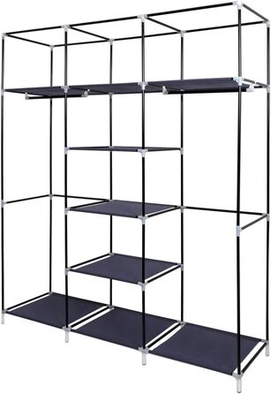 Wardrobe, Fabric Closet for Bedroom, Fabric Wardrobe, Large Storage Space, Sturdy Wardrobe, for Bedroom, Dressing Room, 150x45x175cm, Grey