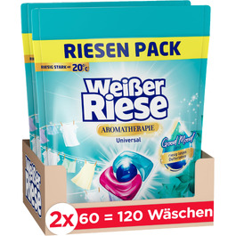 Універсальні капсули для прання Weißer Riese Trio-Caps Aromatherapy Floral Sensation з лотосом, інтенсивний аромат, 120 прань