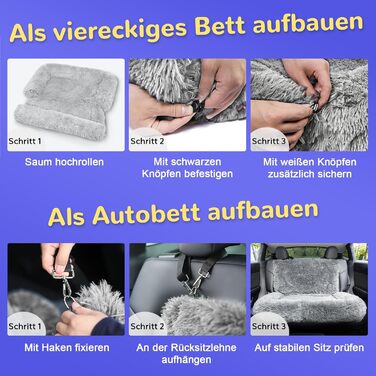 Захист для дивана Mora Pets: м'яка собача подушка, водовідштовхувальний килимок для собак, 89 x 112 x 15 см (4-в-1), сірий