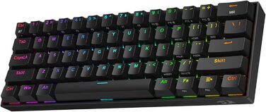 Redragon K530 Pro Draconic: Механічна ігрова клавіатура 60% з RGB-підсвічуванням, Tactile Brown Switch, Hot-Swap, для Windows/Mac/Android