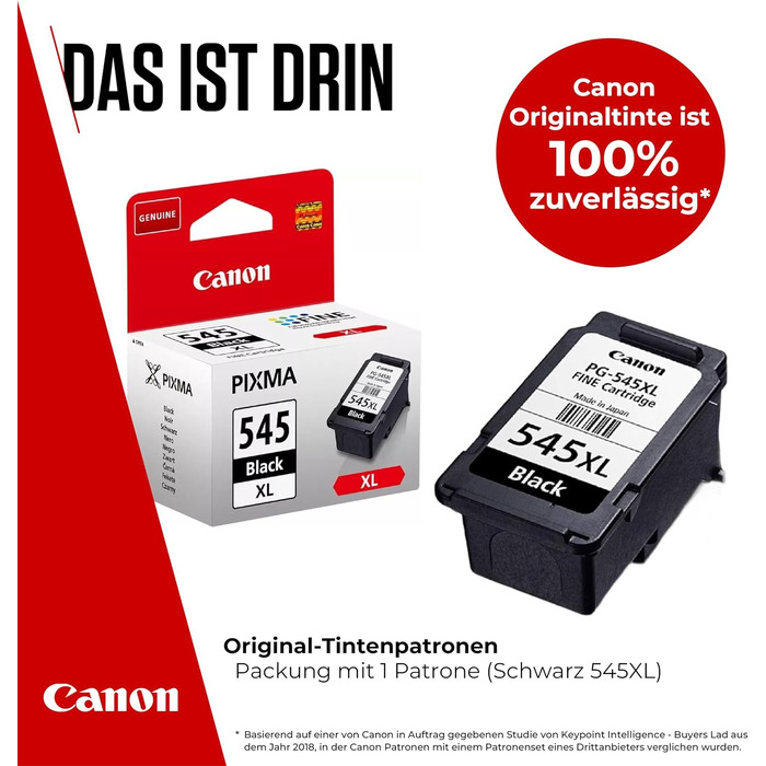Оригінальний чорний картридж Canon PG-545XL FINE (XL), підвищена ємність, чорнильний
