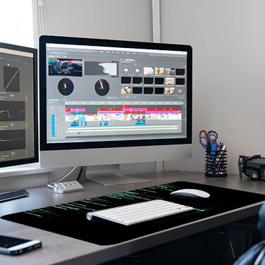 Килимок для миші Rotoo Gaming XXL 90x40 см, чорний, для геймінгу, антиковзаюча поверхня, покращує точність та швидкість