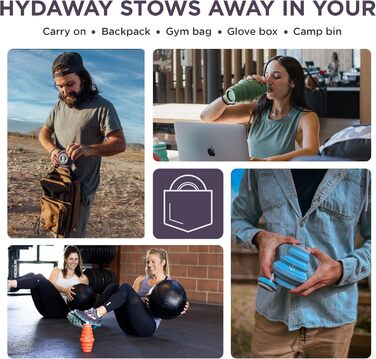HYDAWAY | Collapsible Water Bottle with Spout Lid | Ultra-Packable and Travel-Friendly | Made of Food-Grade Silicone | 500 ml (Twilight)