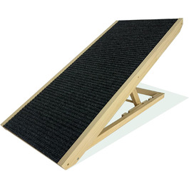 Froadp 49x38x61cm Folding Stairs for Dogs Made of Plastic, Foldable Dog Stairs with 4 Steps & Felt Mat, Non-Slip Cat Stairs, Bed, Balcony, Sofa, Portable Pet Stairs for Dogs and Cats (Wood Type B)
