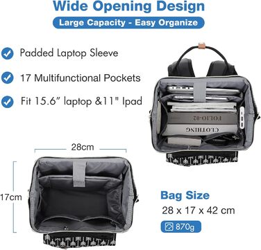 Рюкзак Lekesky для жінок: шкільний, з відділенням для ноутбука 15.6