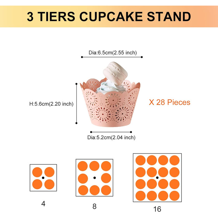 Підставка для тортів на 4 яруси, велика кругла з акрилу 30,5 см, прозора, для вечірки, дня народження, дитячого свята
