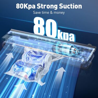 iLAFFUS Бездротовий вакуумний упаковник, портативний, акумуляторний, для приготування су-від з нарізкою, запаювач фольги для сухих та вологих продуктів, в комплекті 5 вакуумних пакетів та шланг