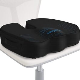 Подушка ортопедична TushGuard для офісного крісла, Memory Foam, X-Large, чорна. Зняття болю в спині, куприку, при ішіасі.
