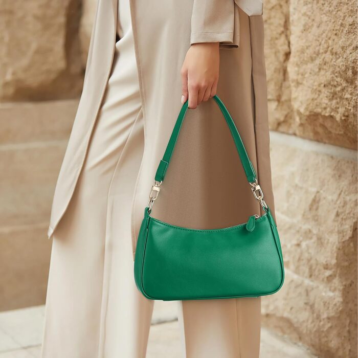 Сумка-клатч WantGor Tote, кросбоді, міні-хобо, екошкіра, темно-зелена - стильна жіноча сумка